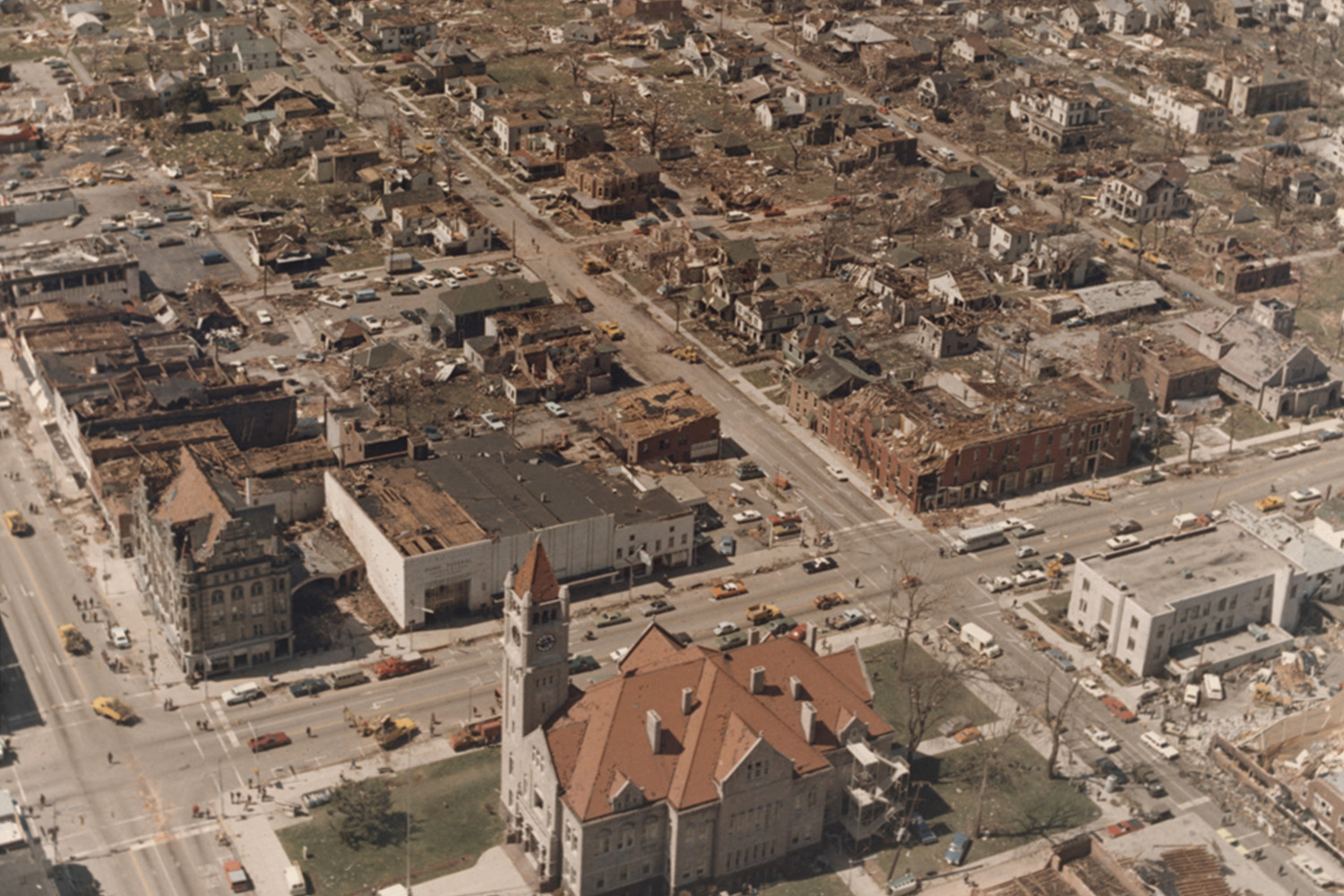 Xenia ariel damage. Photo taken by Wright-Patterson AFB.